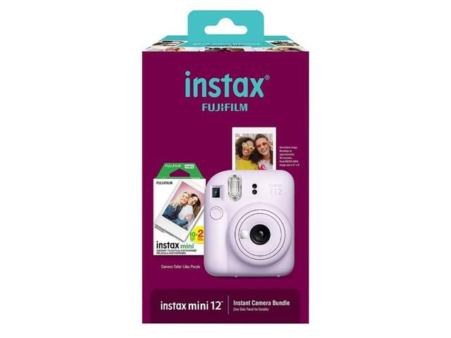 Instax Mini 12 Instant Camera with Bonus Film, 20 Sheets - Lilac (Purple)