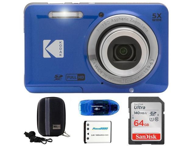 Pixpro FZ55 Digital Camera Bundle, Includes: SanDisk 64GB SDXC Memory Card, Hard Shell Camera Case, SD Card Reader and More (5 Items) (Blue) Pixpro FZ55 Digital Camera Bundle, Includes: SanDisk 64GB SDXC Memory Card, Hard Shell Camera Case, SD Card Reader and More (5 Items) (Blue)