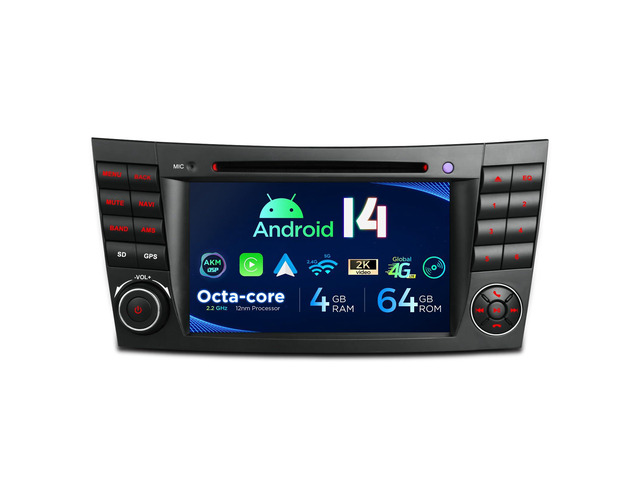 Car Stereo for Mercedes Benz W211 W219, Android 14 Octa Core 4GB+64GB Car Radio DVD Player, 7 Inch IPS Touch Screen GPS Navigation for Car Head...