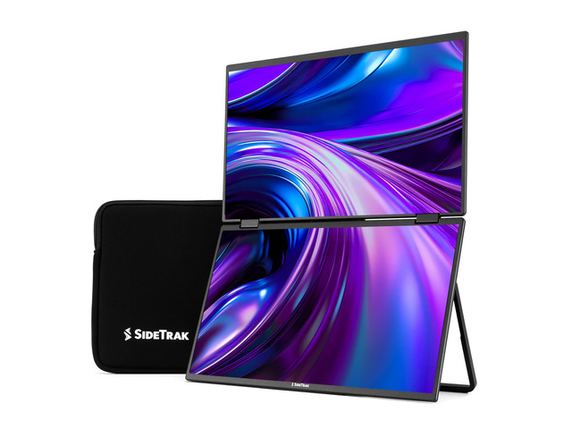 Solo Book 15.6' Foldable Dual Screen Portable Monitor - FHD Portable Stacked Monitor, External Display for Laptop, Extender with Stacked Dual...