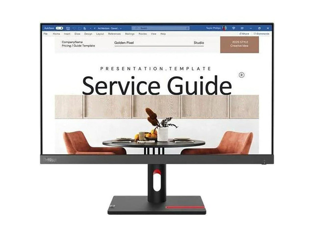 ThinkVision S24i-30 24' Class Full HD LED Monitor - 16:9 - Raven Black, Storm Gray