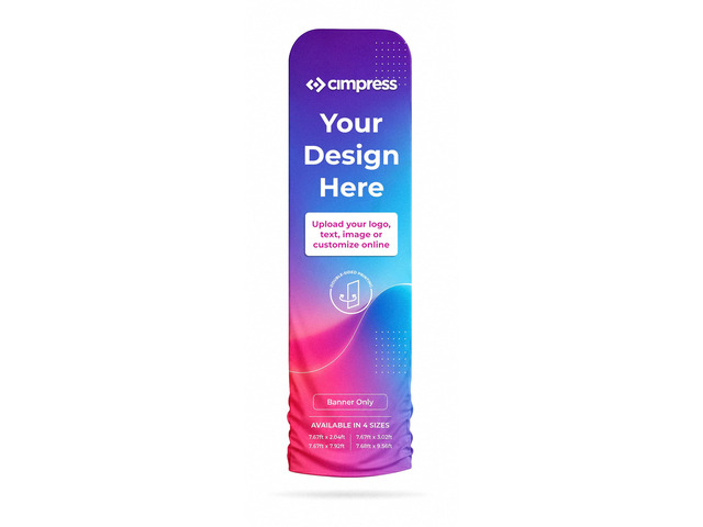 Custom Tension Fabric Backdrop, 2.2 W x 7.8 H ft, Banner Only, Add Design to This Portable Double-Sided Stretch Polyester Display, Ideal for Trade...