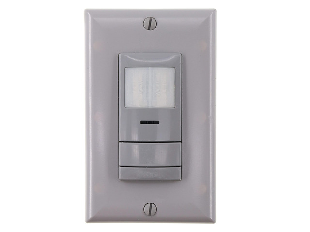 NWSX-PDT-LV-GY nLight Dual-Tech Occupancy Sensor Wall Switch, 12/24Vdc, Gray