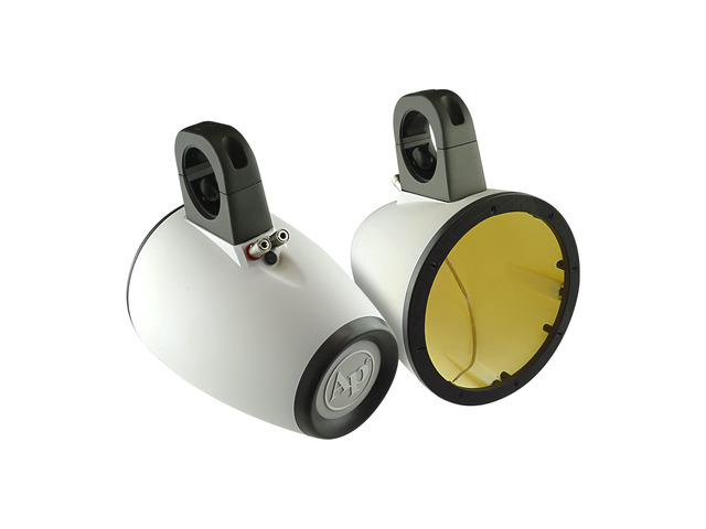 APMP-801WETW 8-Inch Compact Multi Purpose Directional Stereo Speaker Enclosure for Car Audio, Marine, UTV, and ATV Sound System, White (Pair)