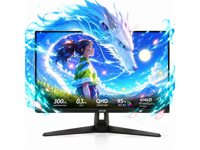 27' Gaming Monitor 300Hz, 0.3ms, QHD Fast IPS Display 95% DCI-P3, Built-in Speakers, Low Blue Light, FreeSync Premium & G-SYNC, Shadow Boost,...