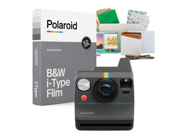 Now Generation 3 Instant Camera Bundle (Black) Two-Lens Autofocus System, W Film for i-Type Cameras, Built-in Tripod Mount, (3 items)