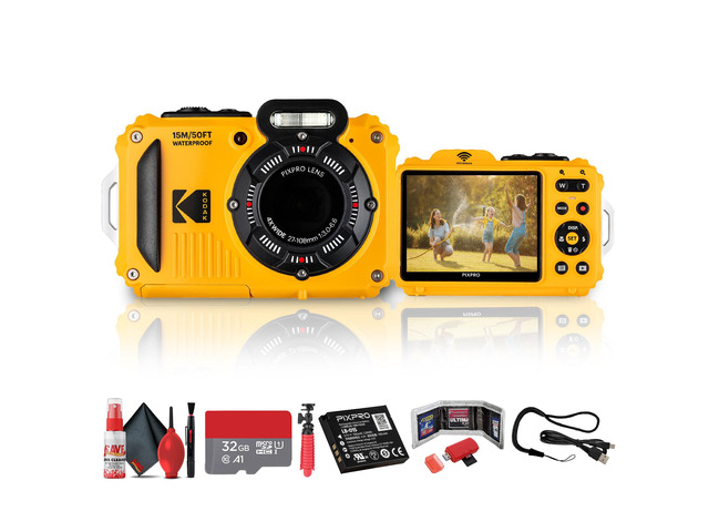 PIXPRO WPZ2 Digital Camera (Yellow) Waterproof, Shockproof & Dustproof Camera with 16MP Sensor, 1080p Video & 4X Optical Zoom for Travel &...