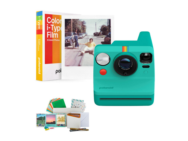 Now Generation 3 Instant Camera (Teal) Bundle Includes Now Gen 3 Plus 8-Exposure I-Type Film, USB-C Rechargeable, 2-Lens Autofocus, Tripod Mount