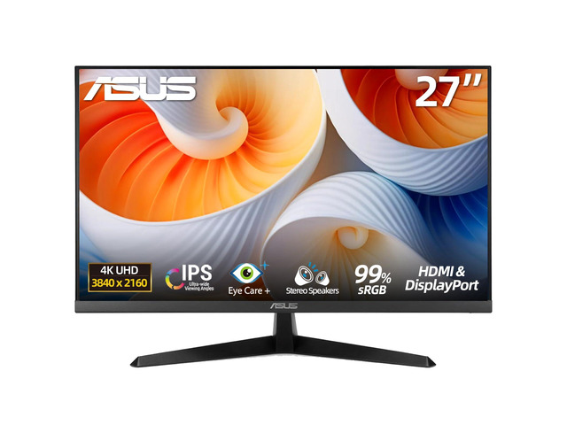 27 inch 4K Monitor, UHD(3840 x 2160), IPS, 75Hz, HDR10, Adaptive Sync, Eye Care Plus, DisplayPort, HDMI, Built-in Speakers, DisplayWidget Center,...