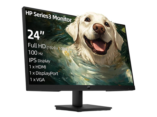 23.8 Inch IPS Monitor, Full HD 1080p Display, 100Hz Refresh Rate, 5ms Response Time, HDMI, DisplayPort, VGA, VESA Wall Mountable, Anti-Glare...