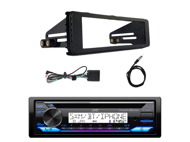 Single DIN AM/FM Radio Bluetooth CD Player Receiver with 98-13 Harley Davidson, HD Touring Stereo Installation Kit, Radio Antenna