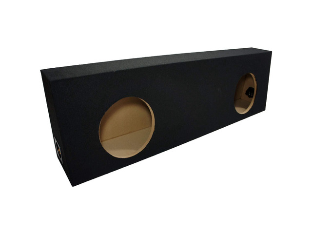Dual 10' Regular Cab Truck Sub Box Subwoofer Enclosure 5/8' MDF Black - ASC Behind-Seat Fit for Standard Pickups, Twin 10 Inch Driver Cabinet,...
