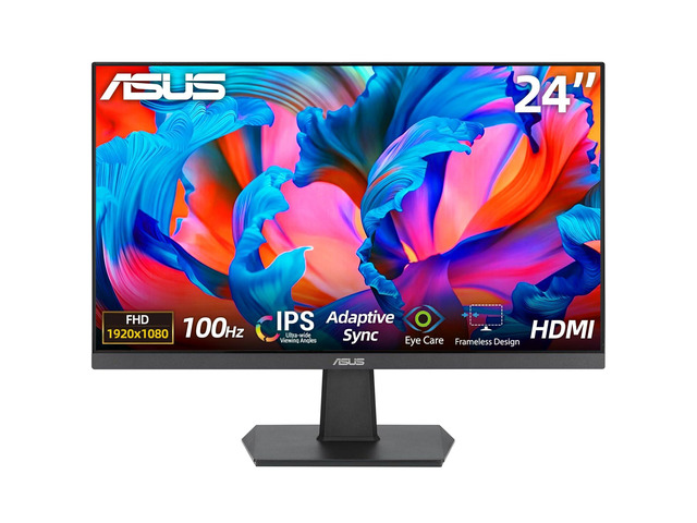 23.8 Inch FHD Monitor, 100Hz Refresh Rate, IPS Panel, 1ms, Adaptive-Sync, Flicker Free, HDMI, VESA Mountable, Frameless Design, Tilt Adjustment,...