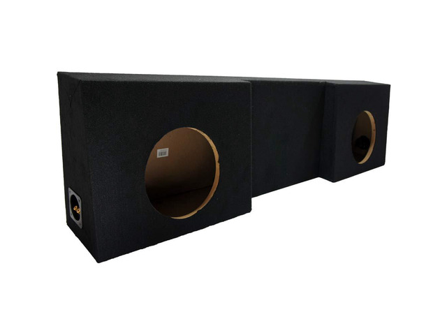 Dual 10 Inch Sealed Truck Subwoofer Box Custom Sub Enclosure - ASC Fits 2 speaker drivers, tight punchy bass for pickup cabs, MDF build, pairs...