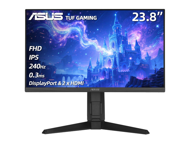 TUF Gaming 24' FHD Monitor, 240Hz, 0.3ms, Fast IPS, 99% sRGB, G-SYNC Compatible, ELMB, AMD FreeSync, Gaming AI, DisplayWidget, DisplayPort & 2 x...