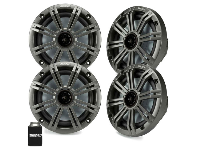 6.5' Charcoal Marine Speakers (Qty-4) 2 Pairs of OEM Replacement Speakers