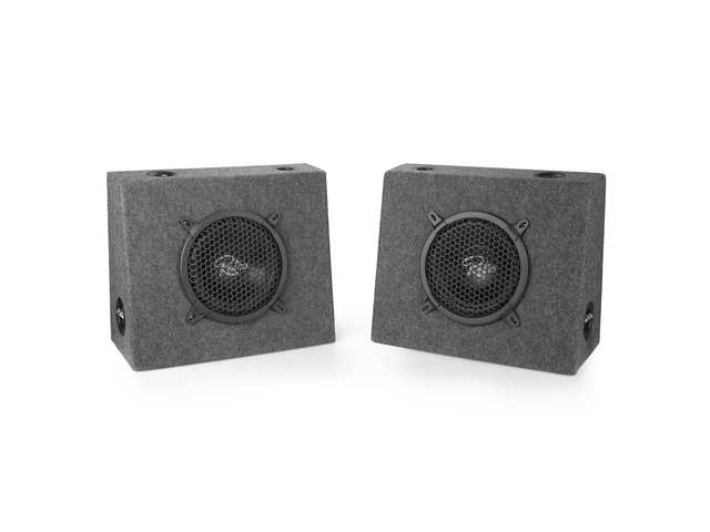 R-TB8 8' Full Range Truck Box W/Gray Carpeting Soft Dome Tweeters & Chrome Push Speaker Terminals (Pair)