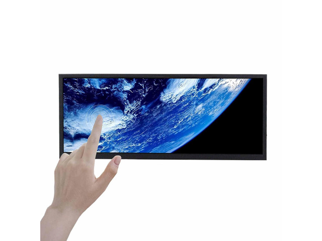 12.3'' Touchscreen Monitor 1920x720 IPS Stretched Bar LCD Dual Speakers, for PC Computer Laptop Secondary Display Monitoring