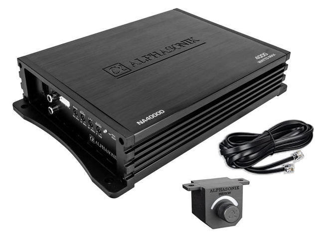 NA4000D Neuron Series 4000 Watts Max Monoblock Car Amp with 4-Way Protection Circuitry Class-D Amplifier Low & High Level Inputs (Remote Bass Knob...