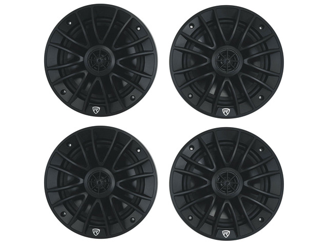 RM-PREMIUM-65 Black 6.5' 4-Ohm, Marine Boat Speakers, 4-Pack 600W Peak, 150W RMS, 35Hz-20kHz, 93dB Sensitivity, True Coaxial Design,...