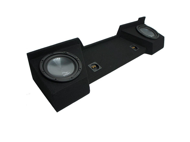 R124 Dual 12' Loaded Sub Box Fits 07-13 Chevy Silverado Ext Cab Harmony 12-inch subwoofer for extended trucks, woofers pre-mounted and wired,...