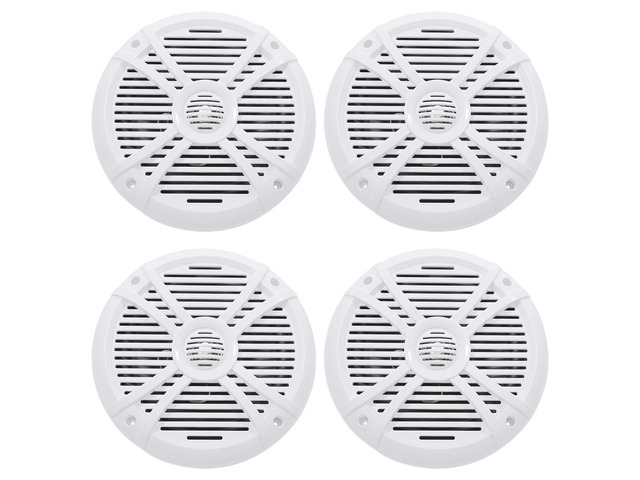 RMSTS80W 8' 2-Way Waterproof Marine Boat Speakers, White, 4-Pack