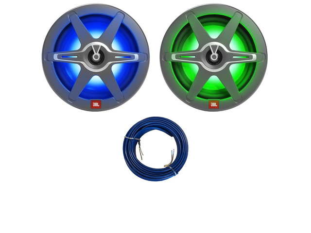 One Pair (Qty 2) of JBL Club CB82AM 8' OEM Replacement 450 Watt Max Power 2-Way High-Performance Marine Speakers with RGB Illumination (White and...
