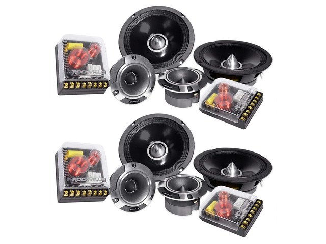 X6.5C Competition 6.5' Component Car Speakers, 4 Ohm, 2-Pack 1000W Peak / 250W RMS, Titanium Tweeters, Audiophile Crossovers, Shallow Mount,...