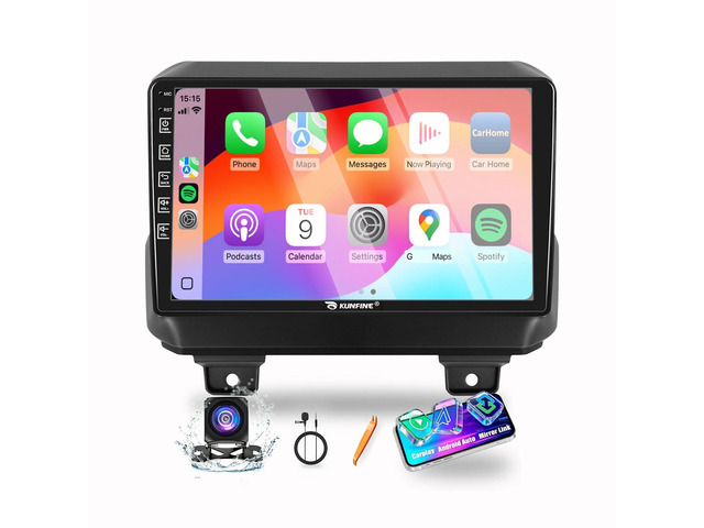 for Jeep Wrangler JL 2018-2023 CarPlay Android Auto Navigation Stereo GPS Radio Reverse Camera Display 10' IPS Touchscreen Headunit Tablet Pad...