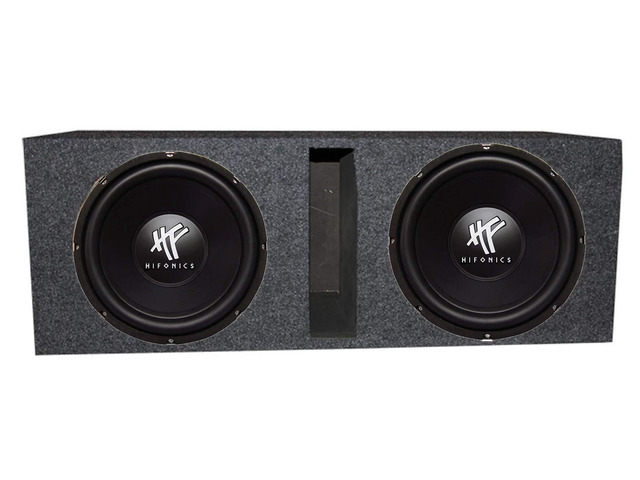 2 Pack Subwoofers, 12' 1600W Car Audio DVC Speakers Bundled with QPower Ported Enclosure Box