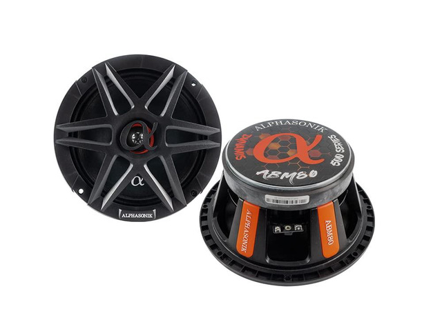 1 Pair of ABM80 DYNAMIS Series 8' 800 Watts Max 200 Watts RMS Mid-Range Car Audio Speaker 4-Ohm Cloth Surround, Non Pressed Paper Cone, Ferrite...