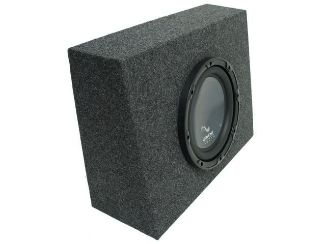 Single 10' Sub Box Regular Cab Truck Subwoofer Enclosure Bass upgrade for standard pickups, tucks behind the seat, easy car stereo install,...
