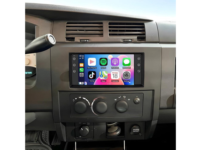Double Din Car Stereo Radio Upgraded for 2005-2011 Dodge Dakota GPS Navi Head Unit 7 inch Touch Screen Android 14 Support Wireless Carplay Android...
