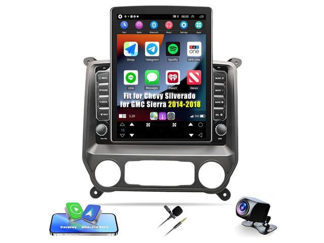 Android 14 Car Stereo Universal Fit for Chevy Silverado GMC Sierra 2014-2018, 9.7inch Touchscreen Car Radio Built-in Carplay/Android Auto Support...