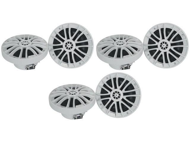 RM-PREMIUM-65 White 6.5' 4-Ohm, Marine Boat Speakers, 6-Pack 600W Peak / 150W RMS, True Coaxial Design, PEI Tweeter, Weather Resistant, 93dB,...