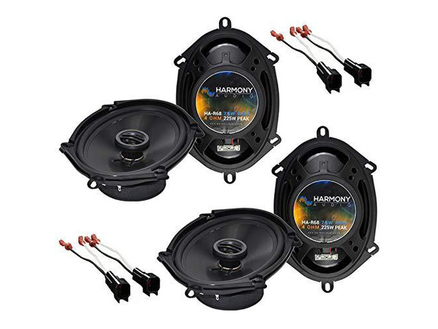 Fits Lincoln Navigator 1999-2014 Speaker Replacement Package 225W HA-R68 pair with HA-725600 plug-and-play harness, direct factory upgrade, easy...