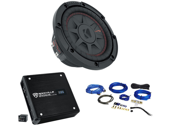 48CWRT672 6.75' Shallow 300w Car Subwoofer Sub+Mono Amplifier+Amp Kit