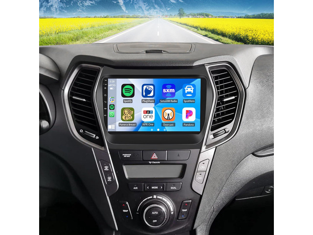 Car Stereo Radio for Hyundai Santa Fe IX45 2013-2018 with Wireless Carplay Android Auto, 9'' Touch Screen in-Dash Navigation GPS Unit, WiFi,...