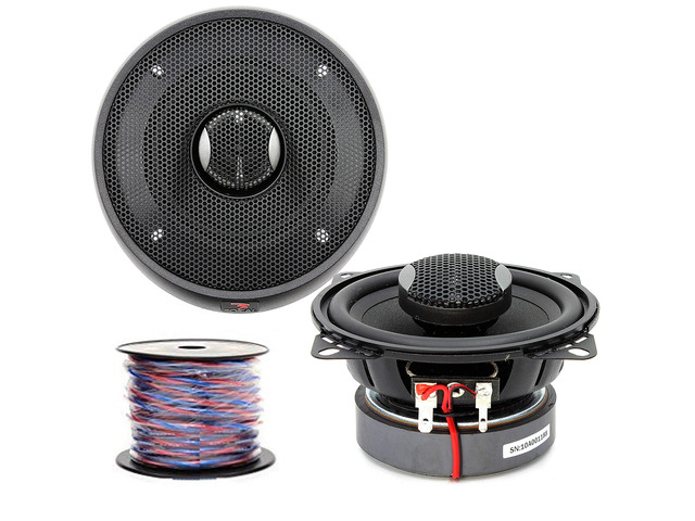 pkg IC 100 4' 100W RMS 2-Way Integration Series Coaxial Speakers + 50 Foot Spool True 16 Gauge High Definition Twisted Speaker Wire