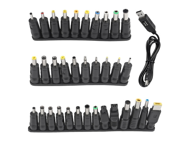 34PCS DC Power connectors,Universal Laptop DC Power Adapter Tips 5.5 mm x 2.1 mm DC AC Power Adapter Kits Connectorfor Laptop, Router, Speaker,...