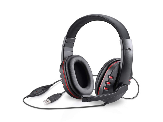 USB Gaming Headset Headphone with Microphone for PS4, PS5, Multi-Device Gaming