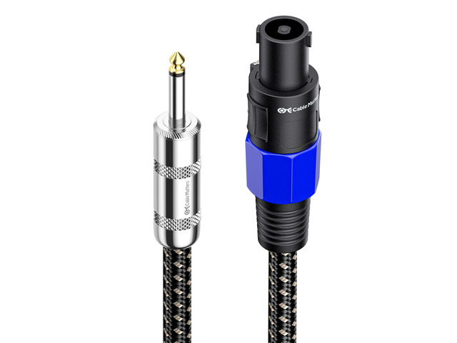 Braided 12AWG 1/4 Inch TS to Speaker Cable, 6ft Compatible with Speakon NL4FC Port