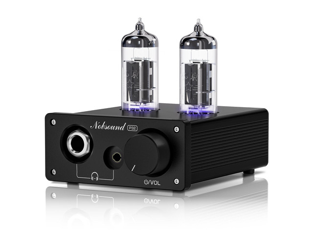P32 Tube Headphone Amplifier: 1000mW HiFi Desktop Preamp for 24600 Headphones & Home Amps Speakers, 3.5mm/6.35mm Jacks, Swappable Tube & Op-Amp