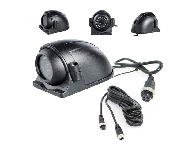 Vehicle Backup Side View Camera 12V/24V 12 LED IR Night Vision 4 Pin Reverse Rear View Camera Waterproof IP68 with 5m Video Cable for Truck Bus...