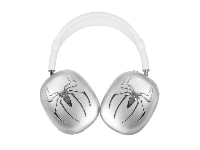 Case Cover for Apple AirPods Max/Max 2 (Spider,Clear) TPU Cool Soft Clear Case,Silver Spider Earcup Cover for Apple AirPods Max for Men & Women...
