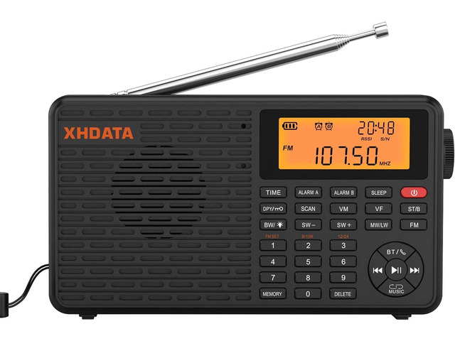 D109 Portable Radio AM FM SW LW Shortwave Receiver Good Reception Battery Operated Radio, Good Reception, Great Sound Speaker, TF Card & Wireless...