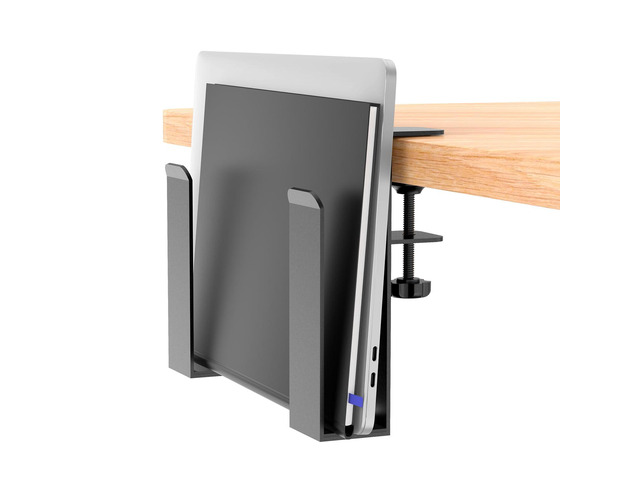 Adjustable Side Laptop Mount, No Drill Desk Storage Organizer, Metal Hanging Notebooks Holder, Punch-Free Clamp for MacBook Pro, Documents With...