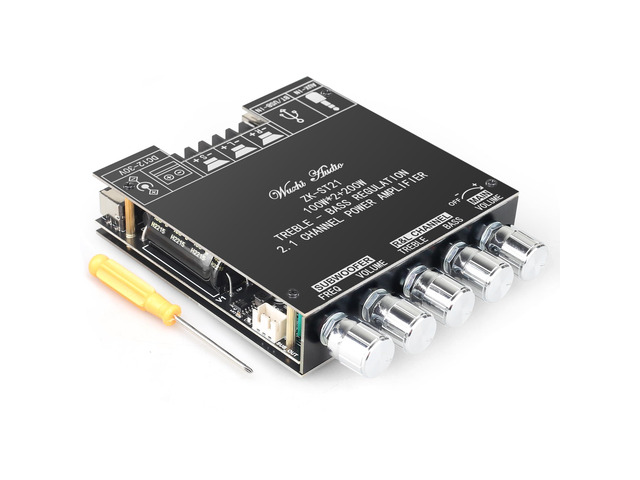 ZK-ST21 100Wx2+200W 2.1Channel Bluetooth Amplifier Board with Subwoofer, TPA3221 Chip, Bass/Treble Control, Bluetooth/AUX/USB Input, 12-30V Wide...