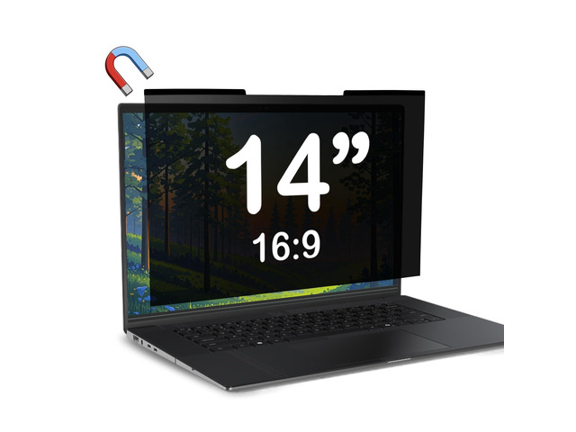 Magnetic Laptop Privacy Screen 14 inch for 16:9 Computer Monitor, Removable Anti-Glare Screen Privacy Shield, Screen Filter and Protector for...