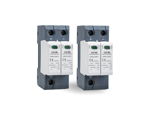 1PCS 2P 40KA Voltage Surge Protector DC 1000V Solar PV Lightning Arrester Device for Rv, Home Lightning Protection System 35mm DIN Rail Mount